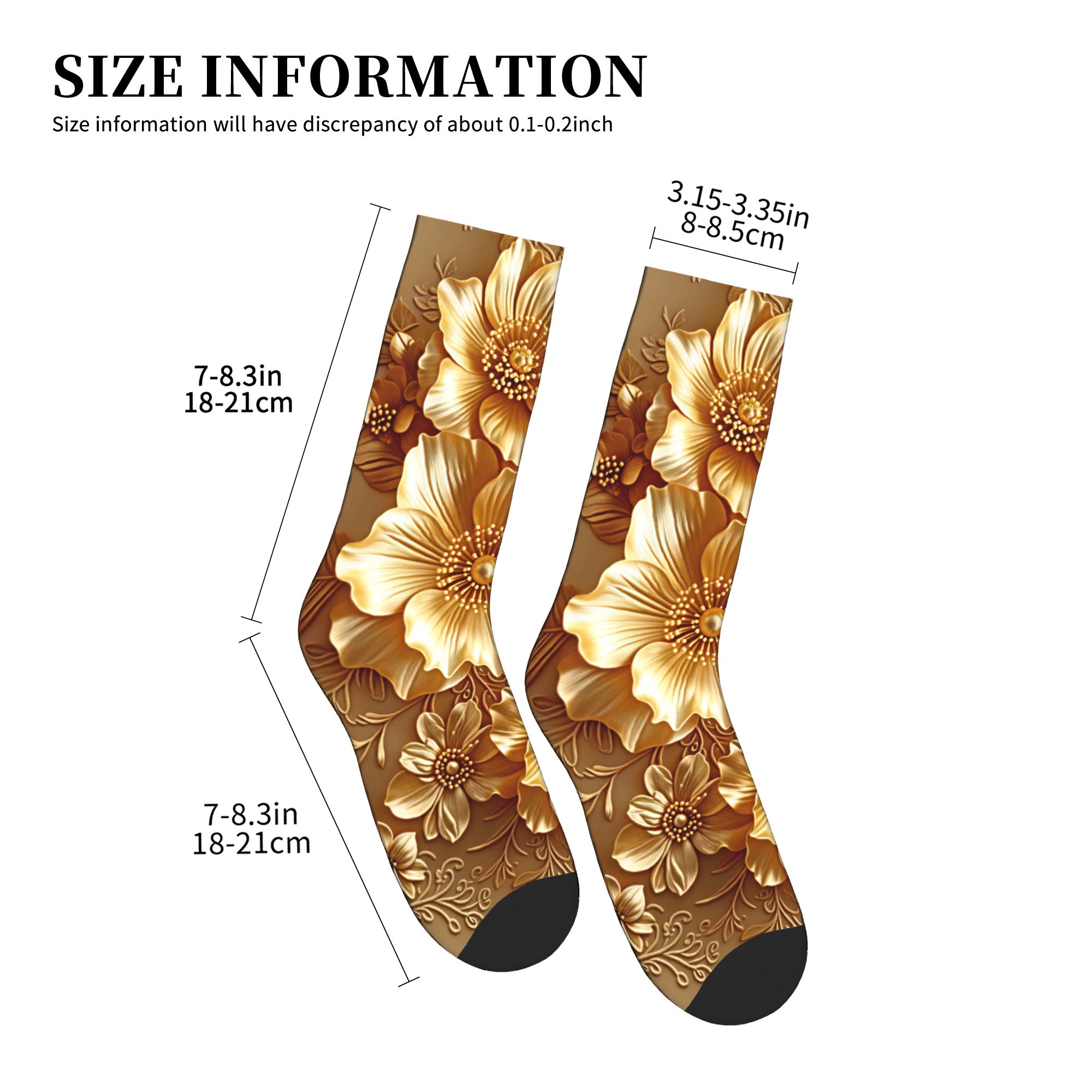 3D Embossed Golden Floral Seam - Dress Sock Men ulasan dan harga
