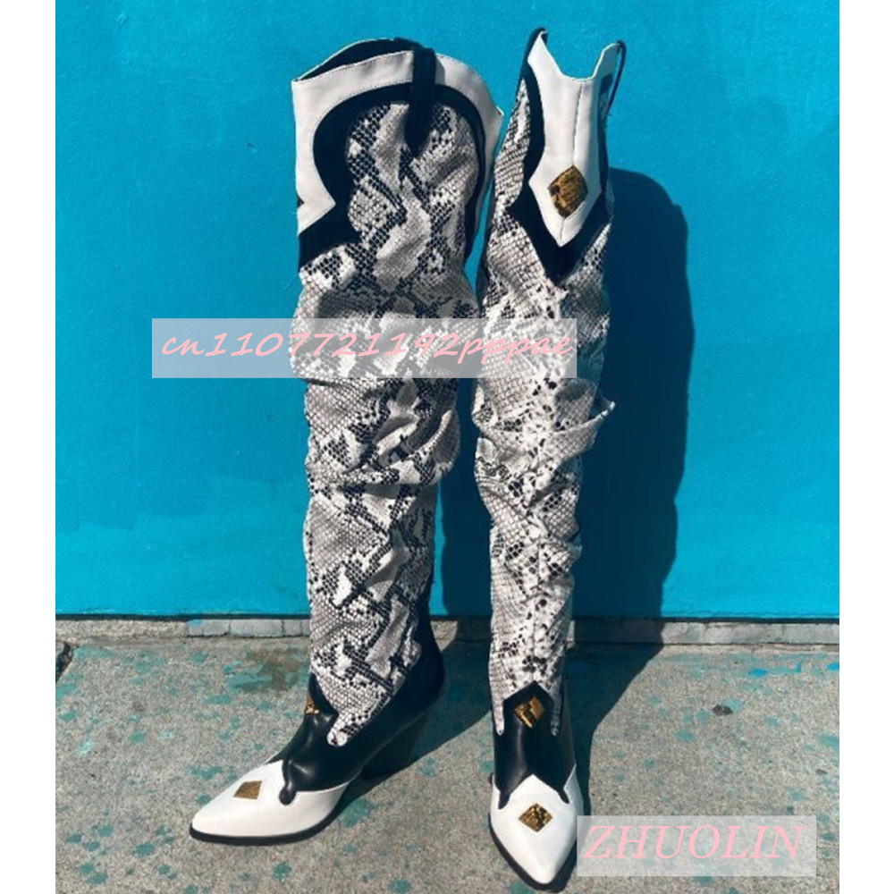 Winter Embroidered Snake Patte - Knee High Sock Women ulasan dan harga