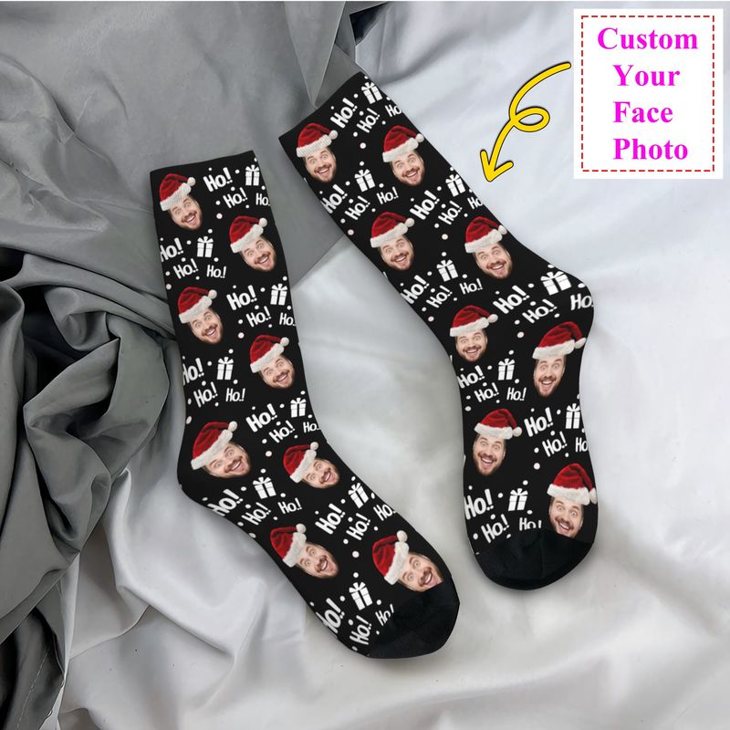 Christmas Face Photo Personali - Dress Sock Men ulasan dan harga