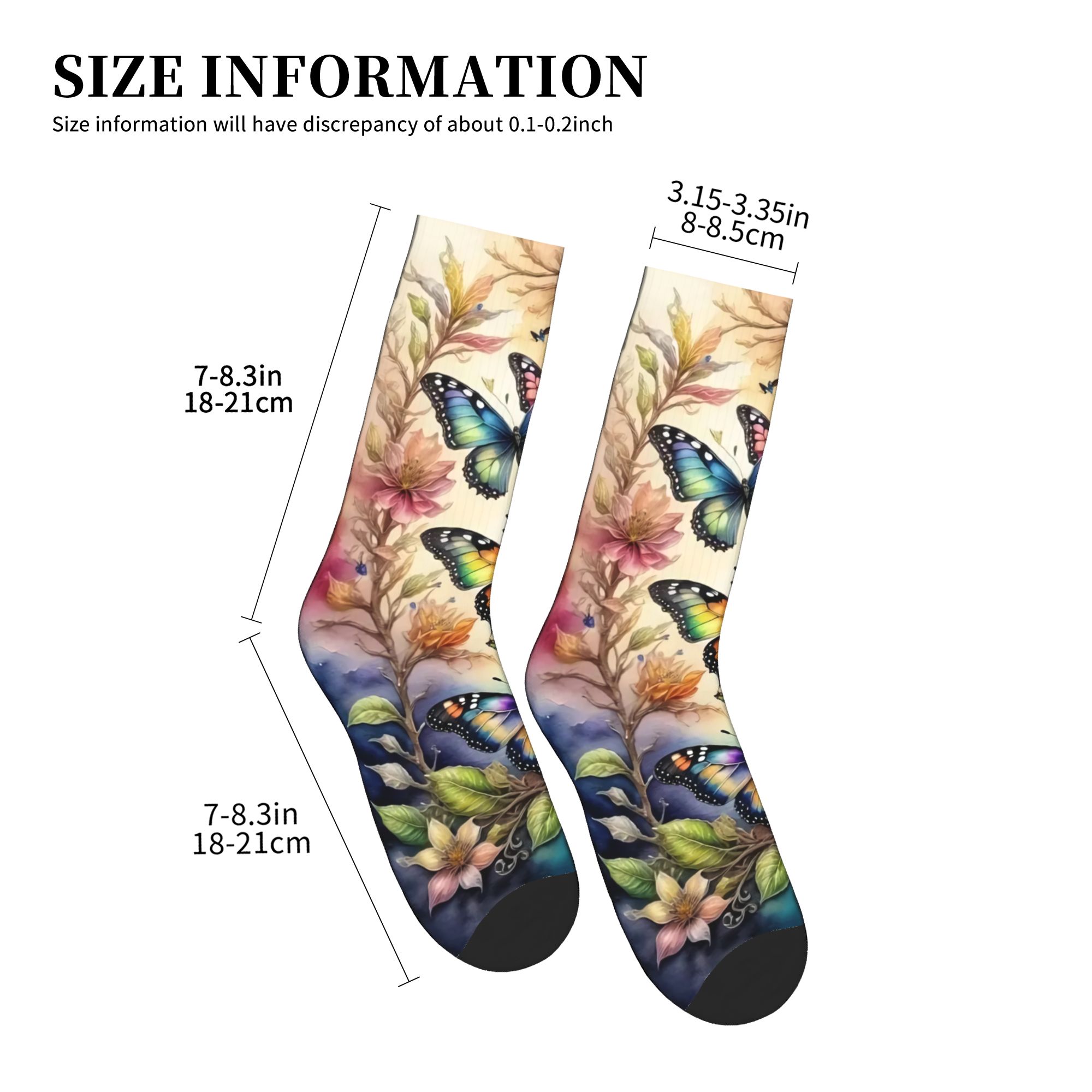 Colorful Butterflies and Flowe - Dress Sock Men ulasan dan harga