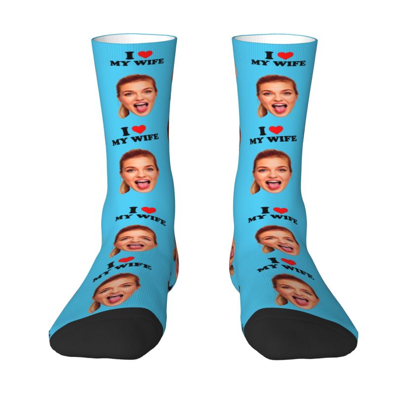 I Love My Wife Personalized Fa - Dress Sock Men ulasan dan harga
