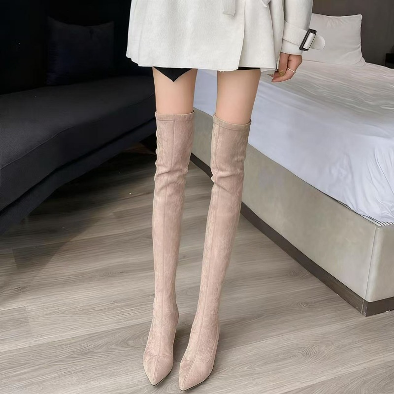 Sexy Women's Boots Pointed Toe - Knee High Sock Women ulasan dan harga