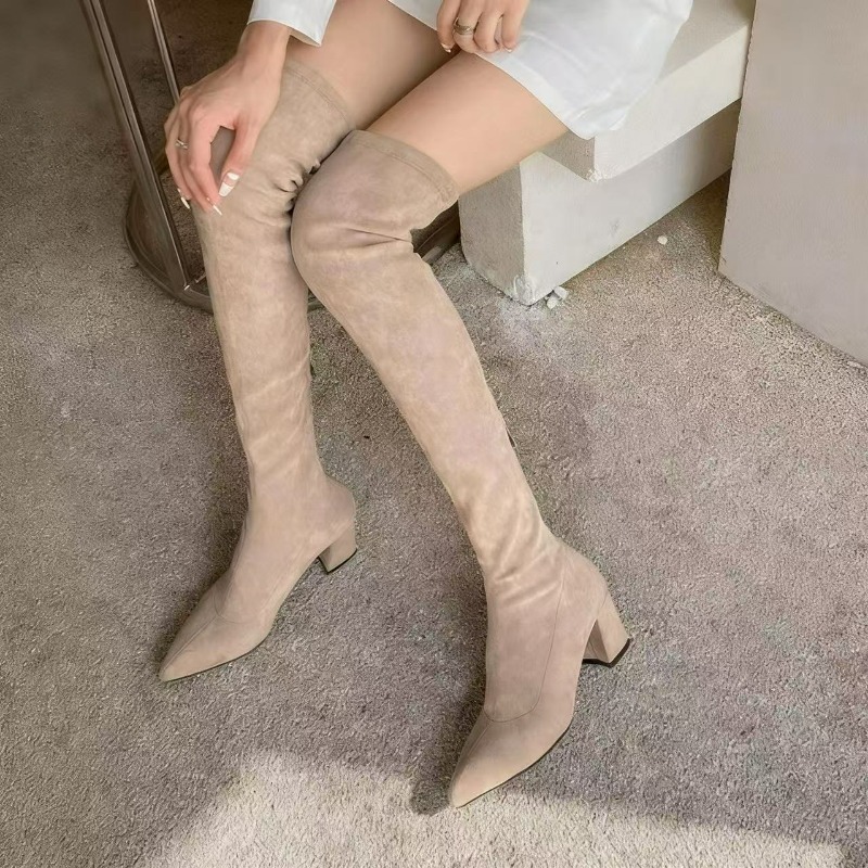 Sexy Women's Boots Pointed Toe - Knee High Sock Women ulasan dan harga
